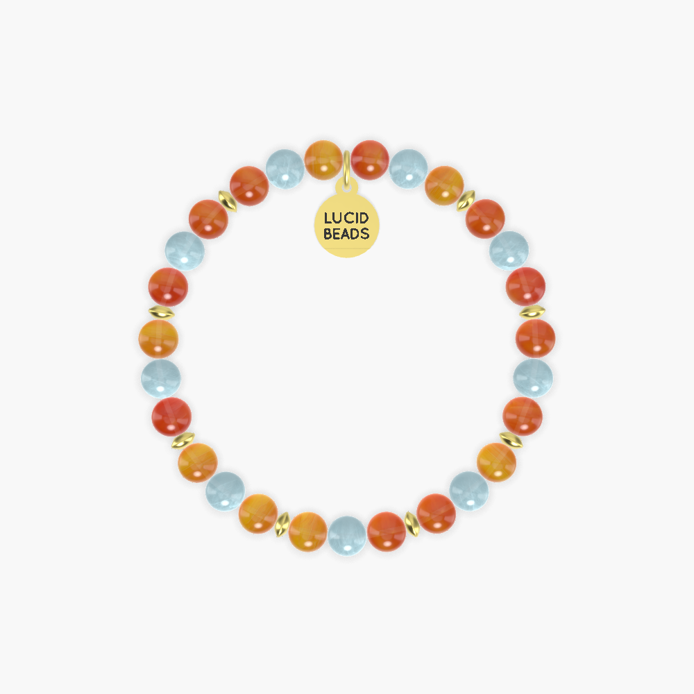 Carnelian and Aquamarine Bracelet