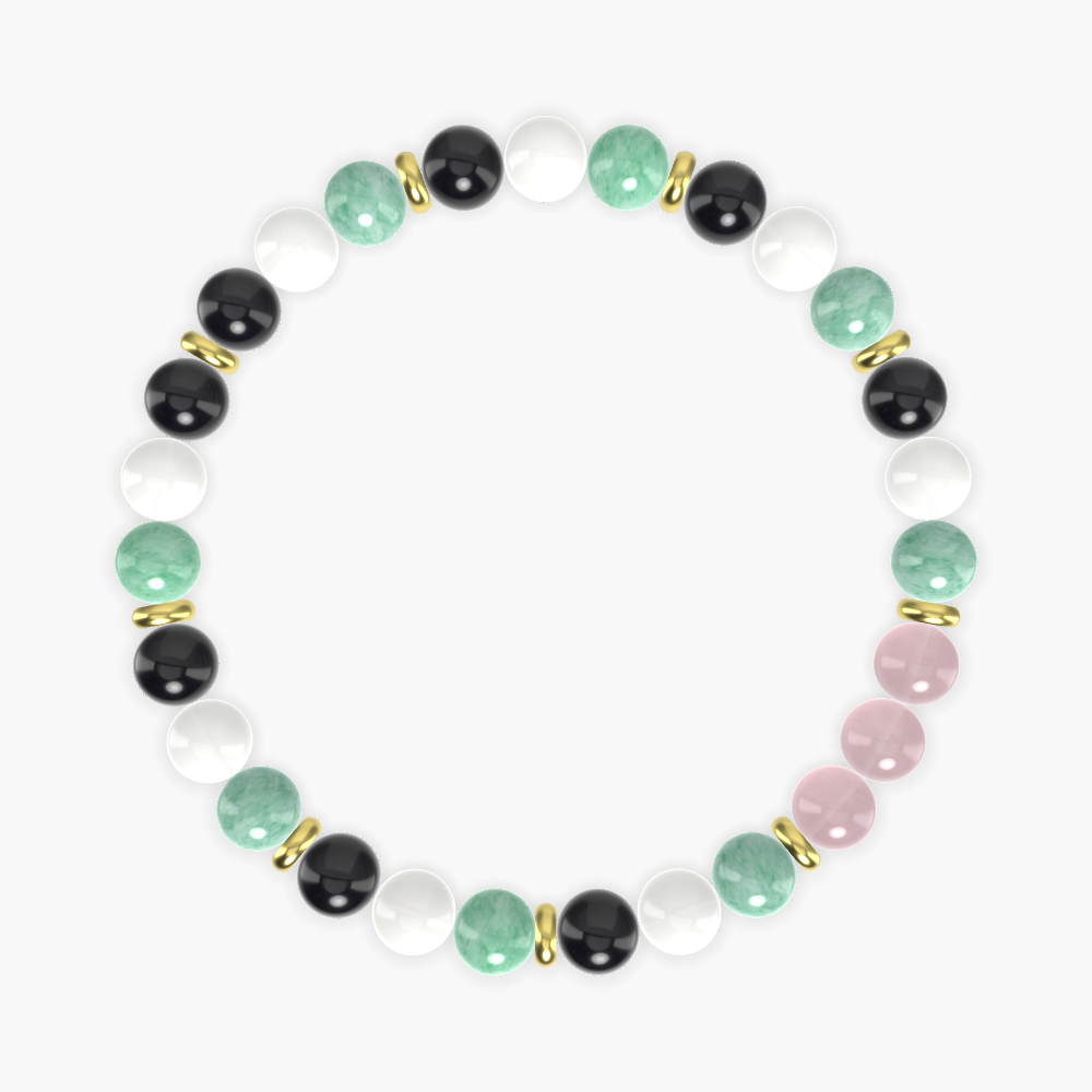 Black Obsidian, White Jade, Green Jade and more Gemstone Bracelet