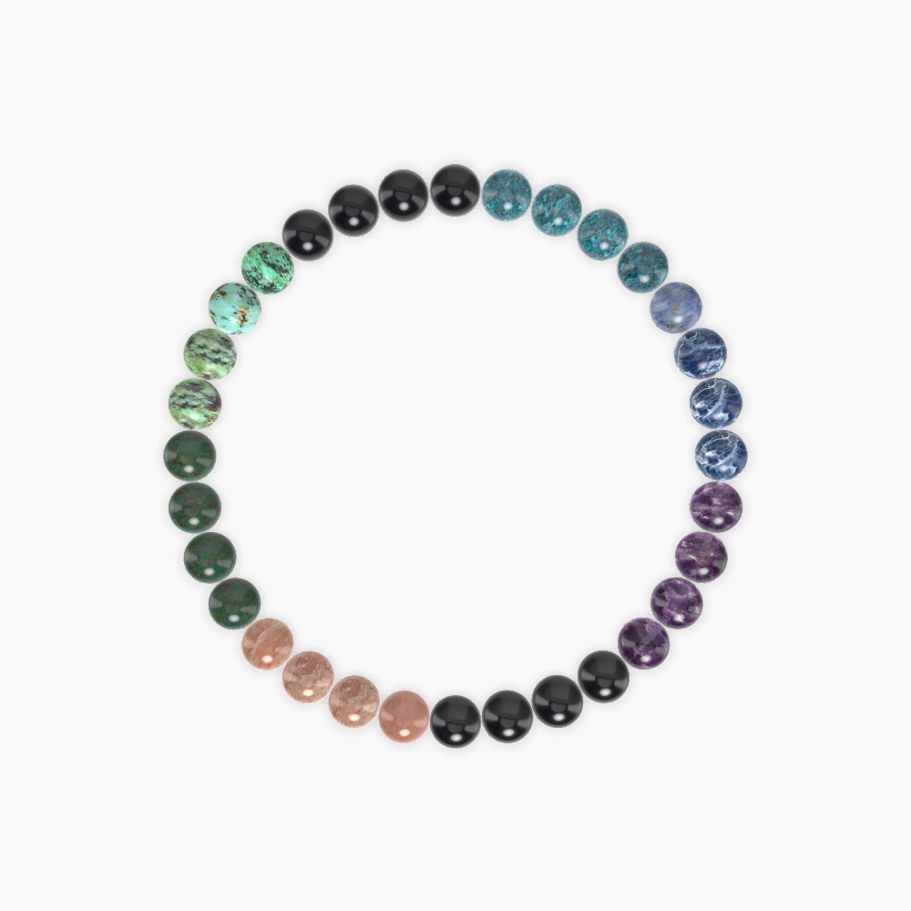 Black Tourmaline, Amethyst, Sodalite and more Gemstone Bracelet
