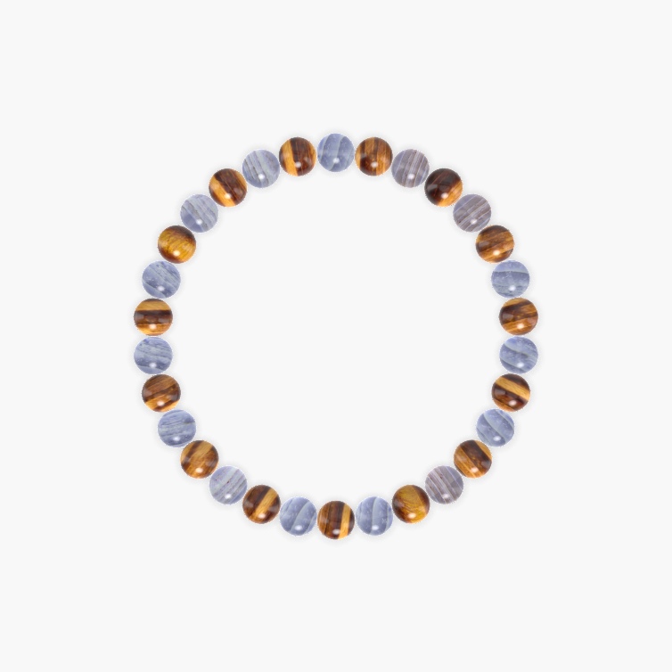 Tiger Eye and Blue Lace Agate Bracelet