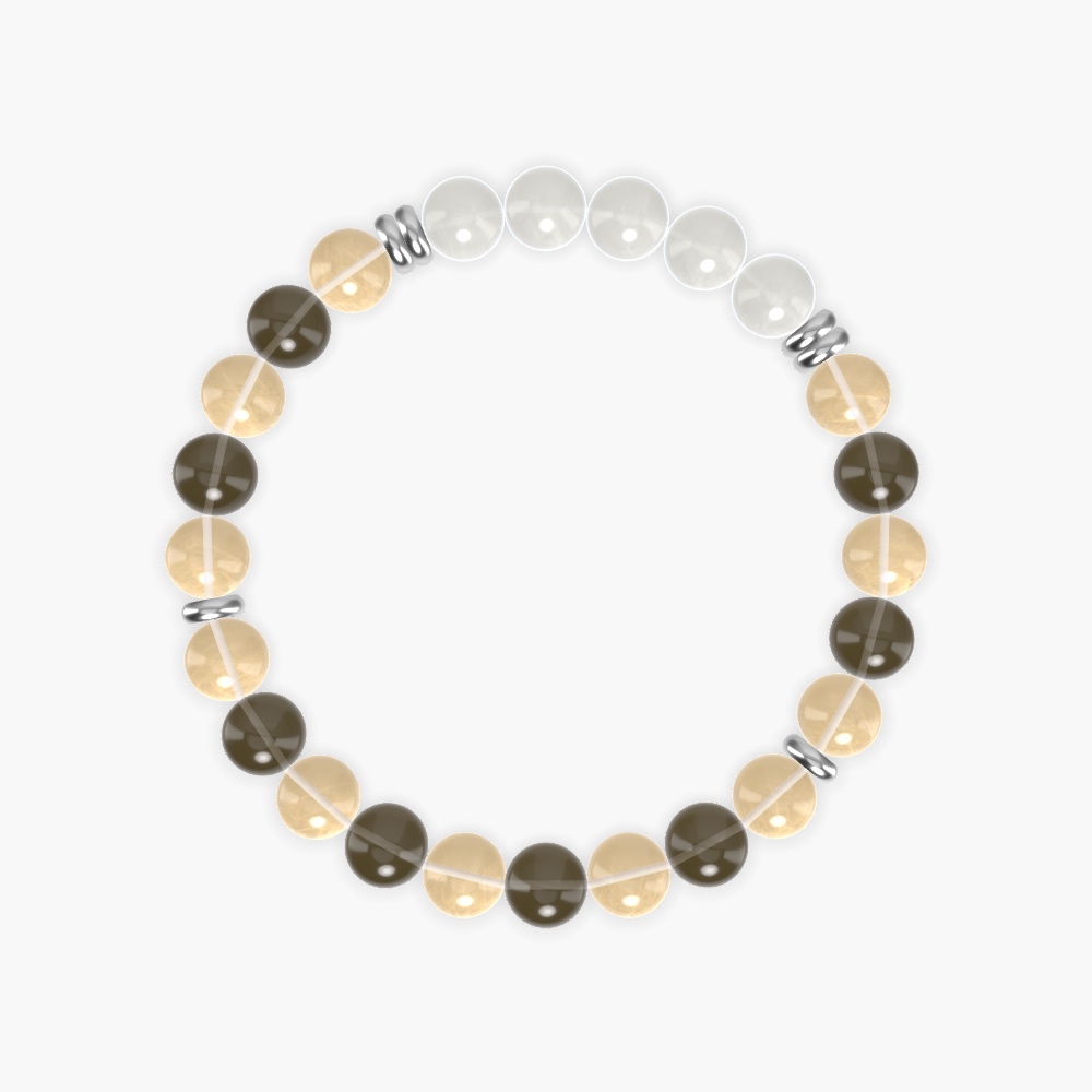 Citrine, Smoky Quartz and Moonstone Bracelet