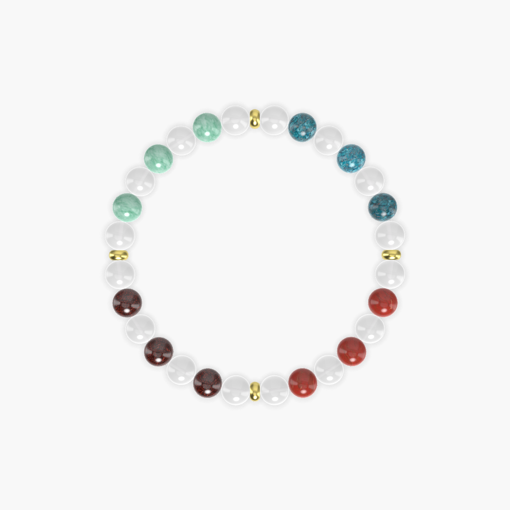 White Jade, Red Jasper, Apatite and More Gemstone Bracelet