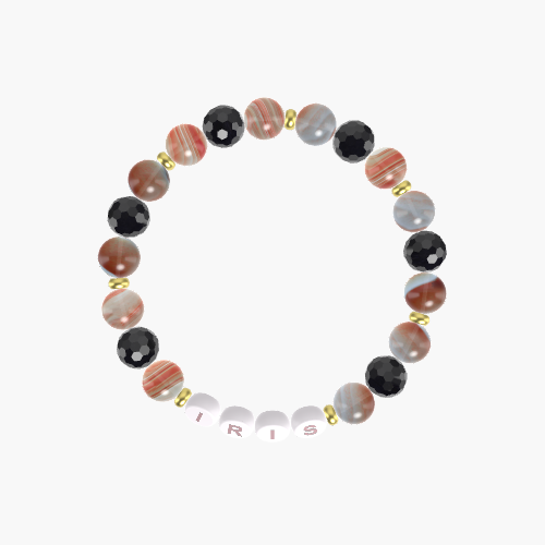 Sardonyx and Black Tourmaline Bracelet