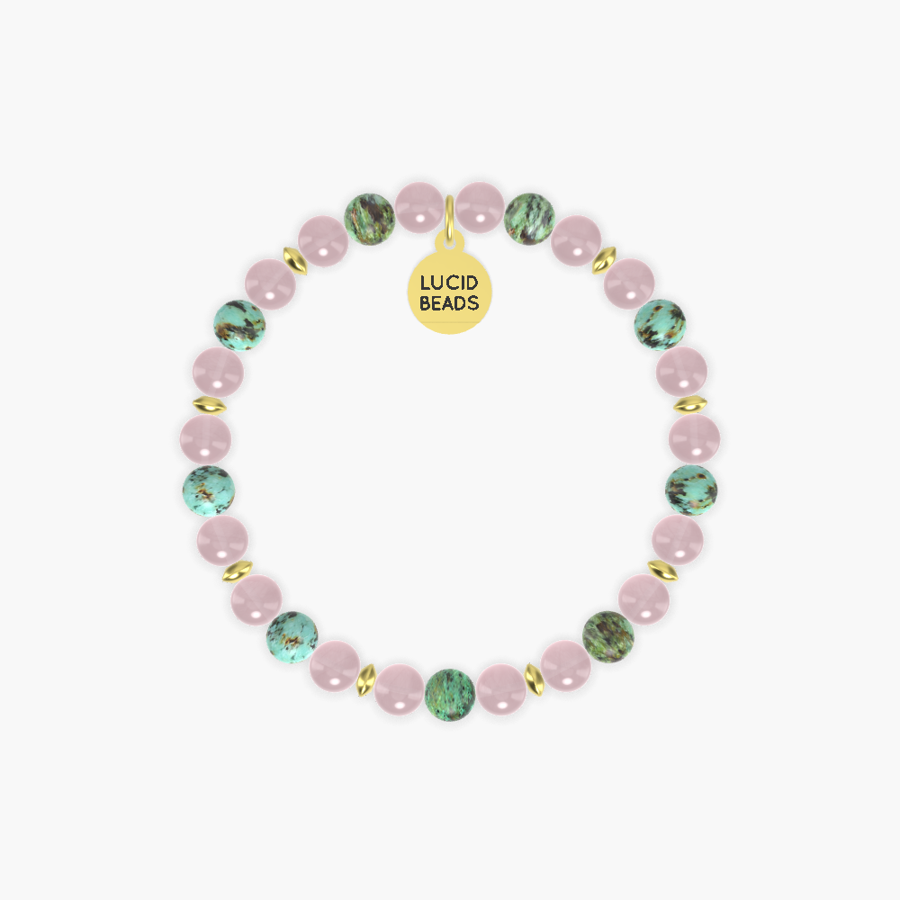 Rose Quartz and African Turquoise Bracelet