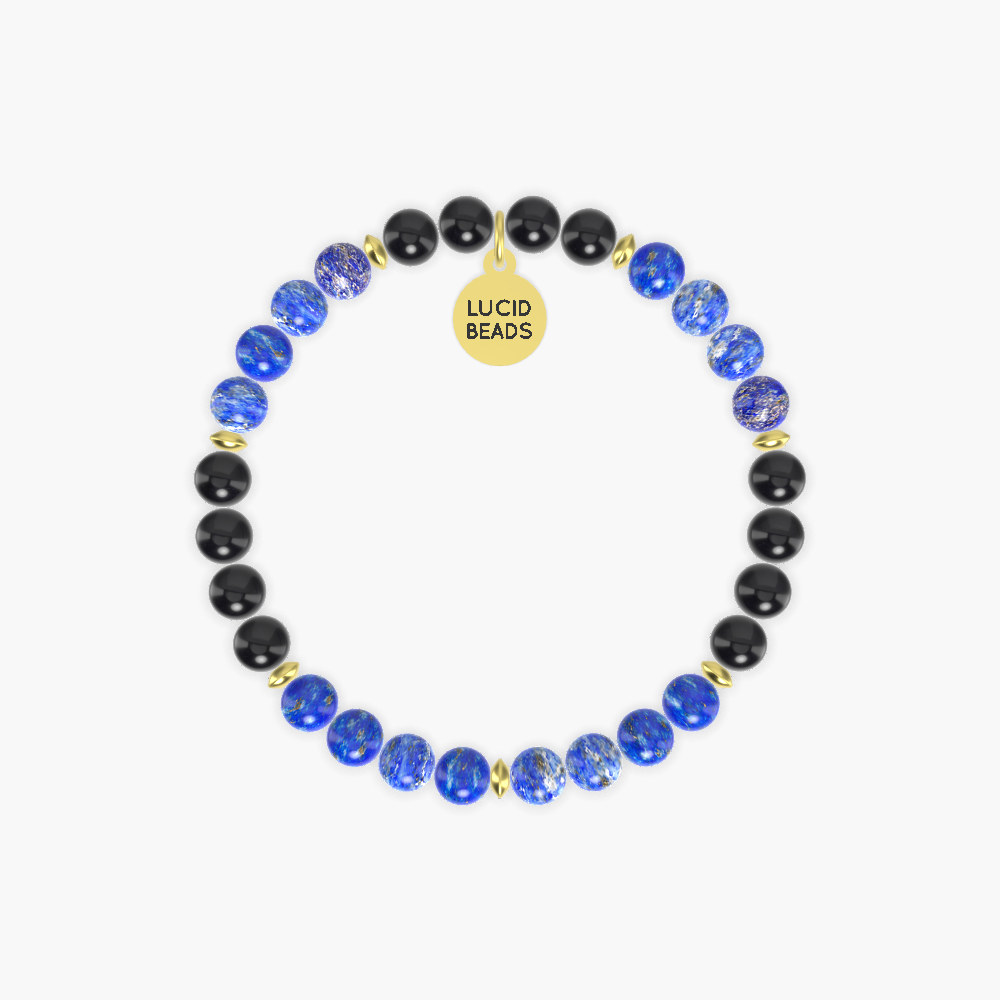 Lapis Lazuli and Black Obsidian Bracelet
