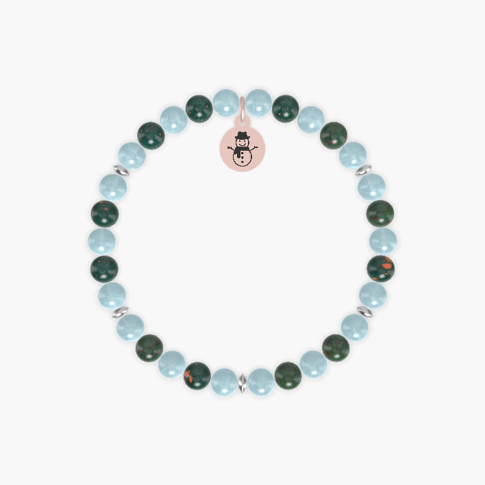 Aquamarine and Bloodstone Bracelet
