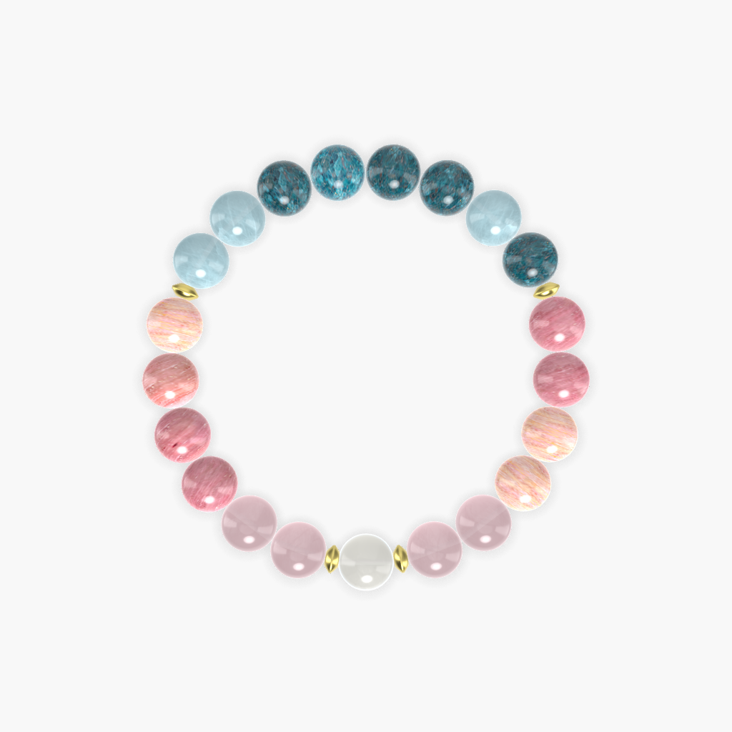 Rhodonite, Apatite, Rose Quartz and more Gemstone Bracelet