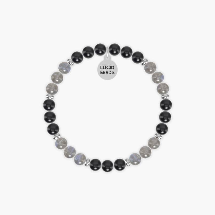 Black Obsidian and Labradorite Bracelet