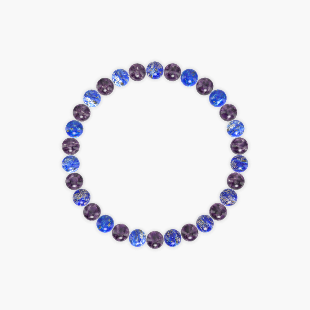 Wisdom's Embrace - Amethyst and Lapis Lazuli Bracelet