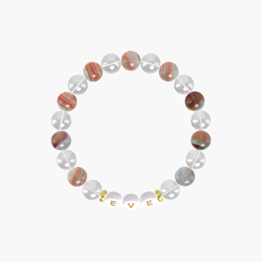 Clear Quartz and Sardonyx Bracelet
