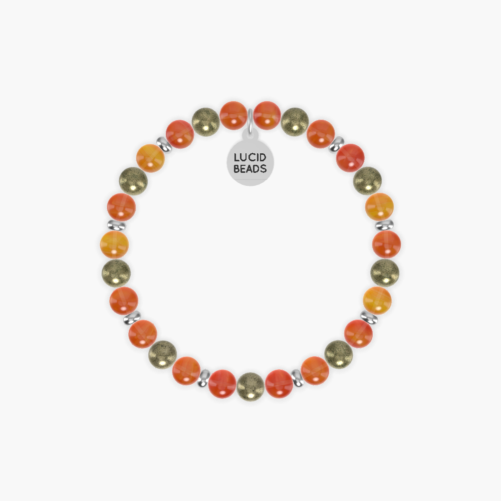 Courageous Fire Energy - Carnelian and Pyrite Bracelet