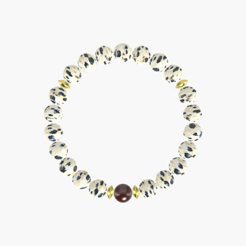 Dalmatian Jasper and Garnet Bracelet