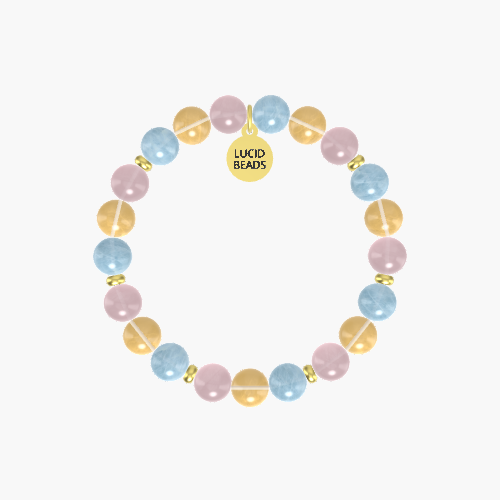 Citrine, Aquamarine and Rose Quartz Bracelet