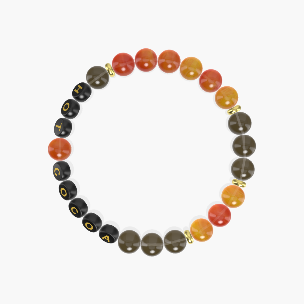 Carnelian and Smoky Quartz Bracelet - By Lord of the Beads