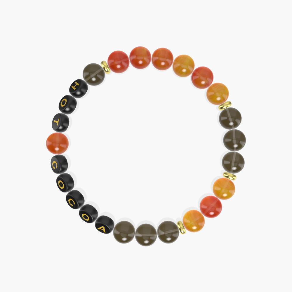 Carnelian and Smoky Quartz Bracelet