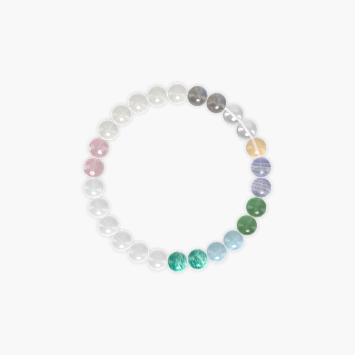 White Jade, Moonstone, Amazonite and more Gemstone Bracelet