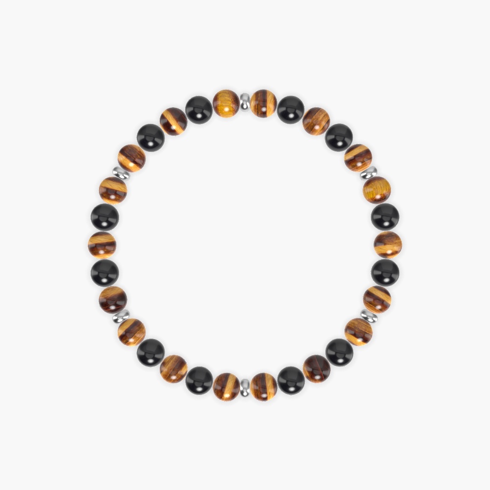 Tiger Eye and Black Tourmaline Bracelet