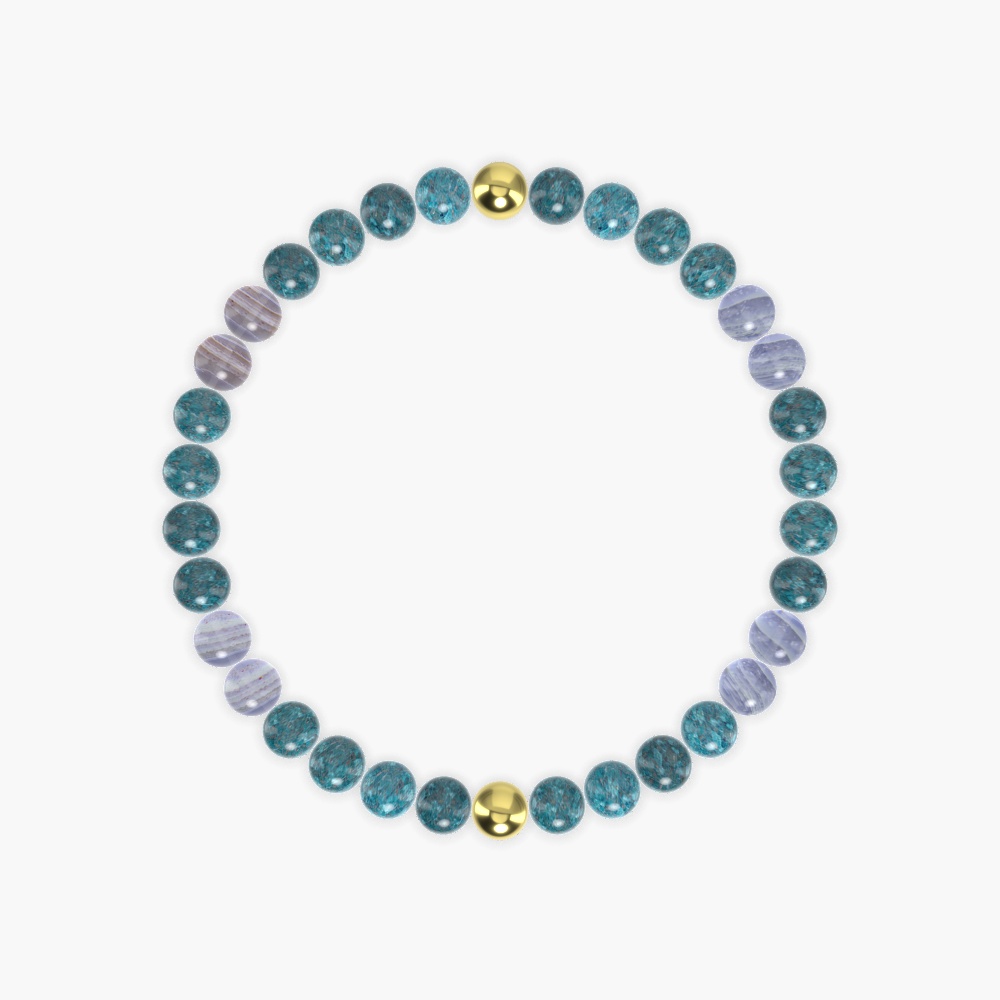 Apatite and Blue Lace Agate Bracelet