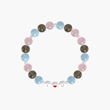 Aquamarine, Smoky Quartz and Rose Quartz Bracelet