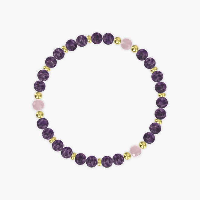 Amethyst and Rose Quartz Bracelet