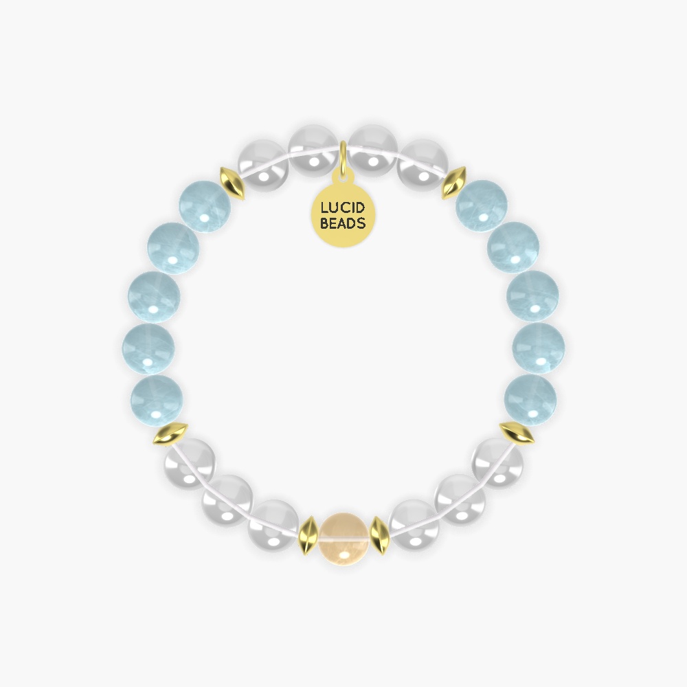 Clear Quartz, Aquamarine and Citrine Bracelet