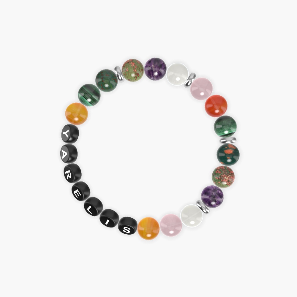 Carnelian, Rose Quartz, Moonstone and more Gemstone Bracelet