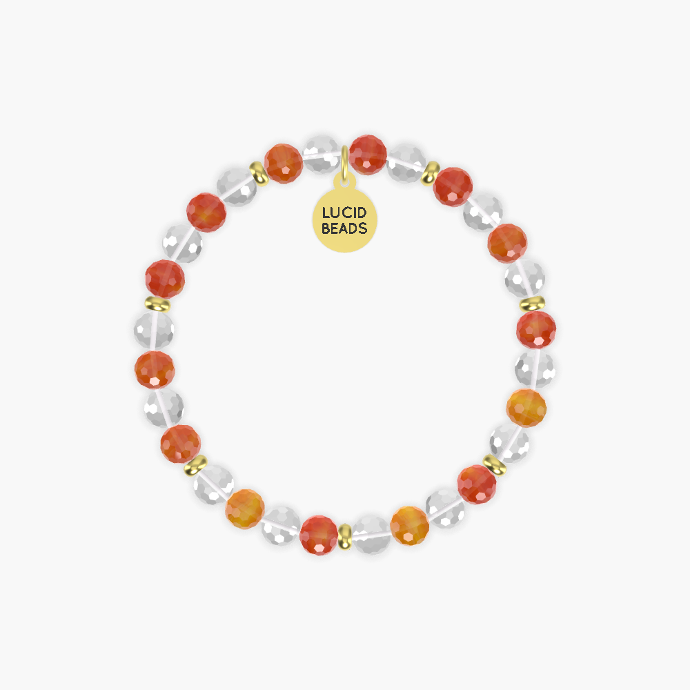 Clear Quartz and Carnelian Bracelet