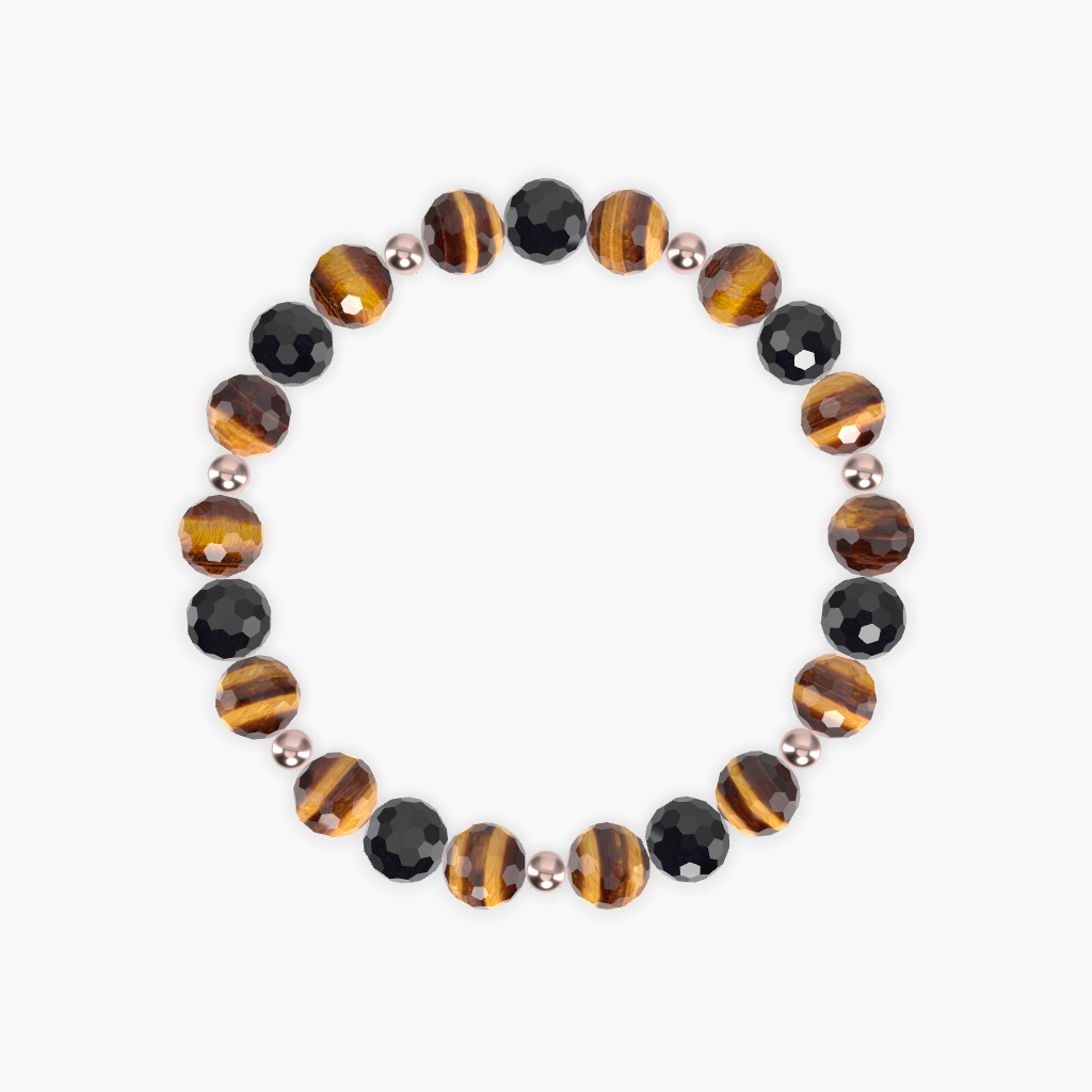 Tiger Eye and Black Tourmaline Bracelet