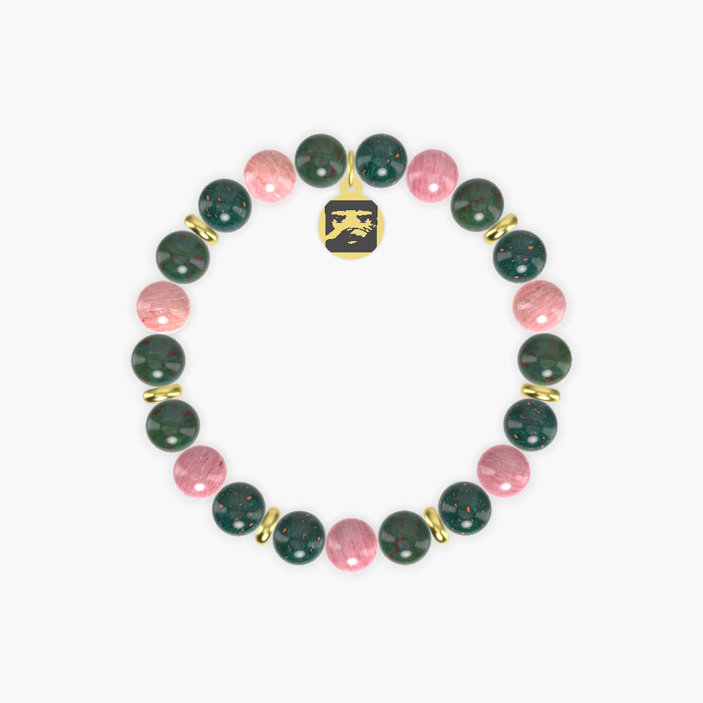 Bloodstone and Rhodonite Bracelet
