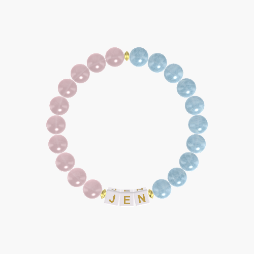Aquamarine and Rose Quartz Bracelet