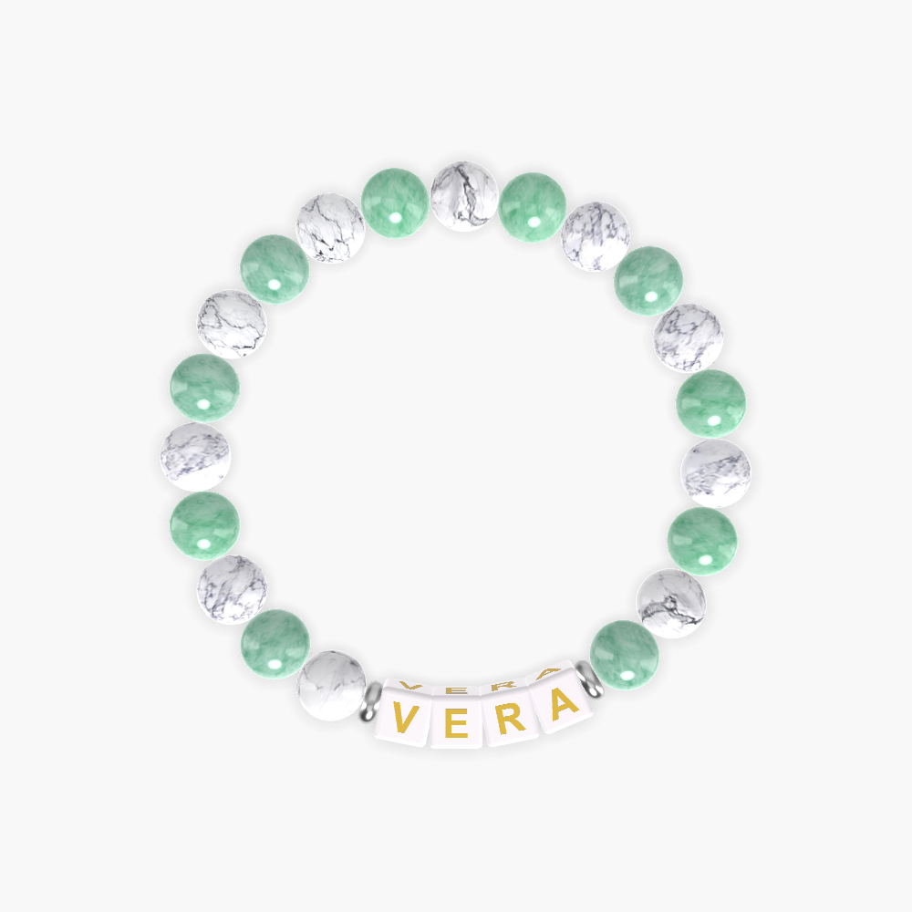 Green Jade and Howlite Bracelet