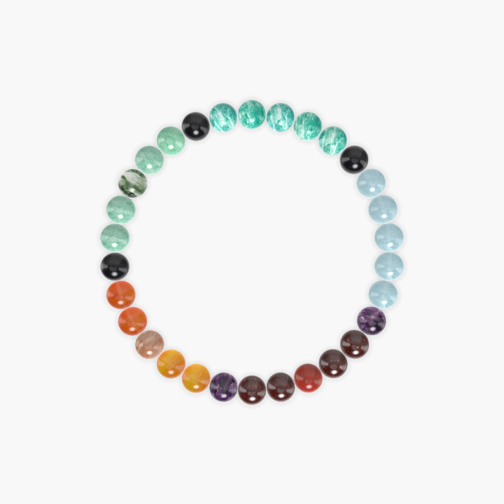 Aquamarine, Amazonite, Garnet and more Gemstone Bracelet