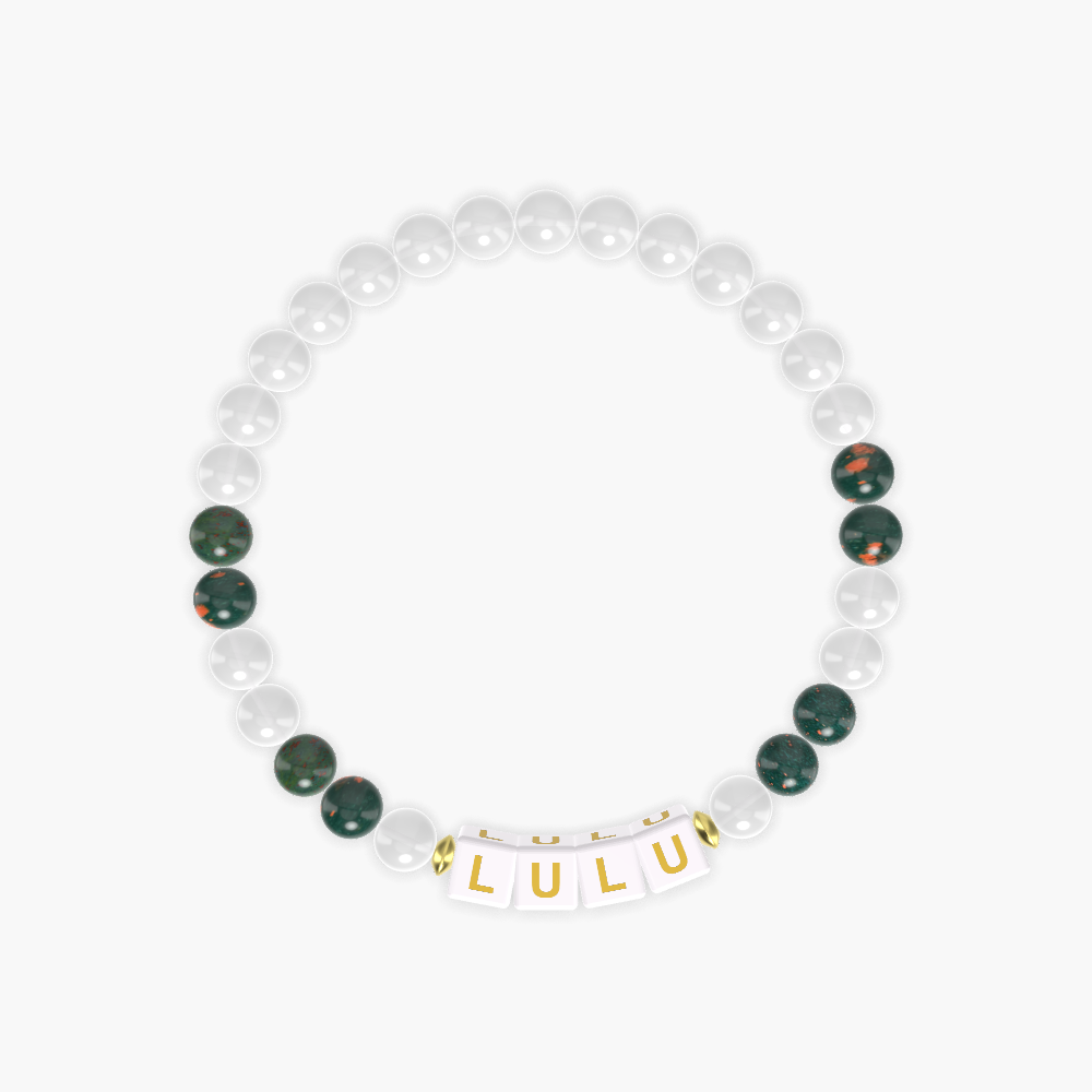 White Jade and Bloodstone Bracelet