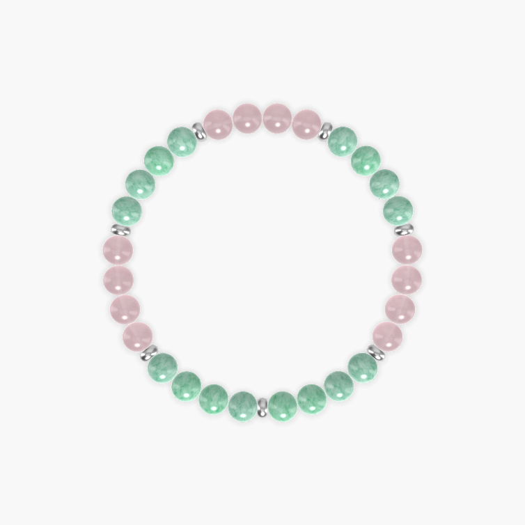 Green Jade and Rose Quartz Bracelet
