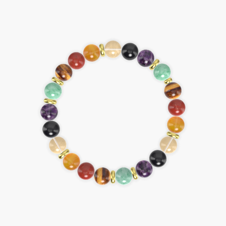 Green Jade, Amethyst, Black Tourmaline and more Gemstone Bracelet