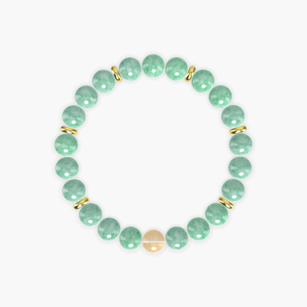 Green Jade and Citrine Bracelet