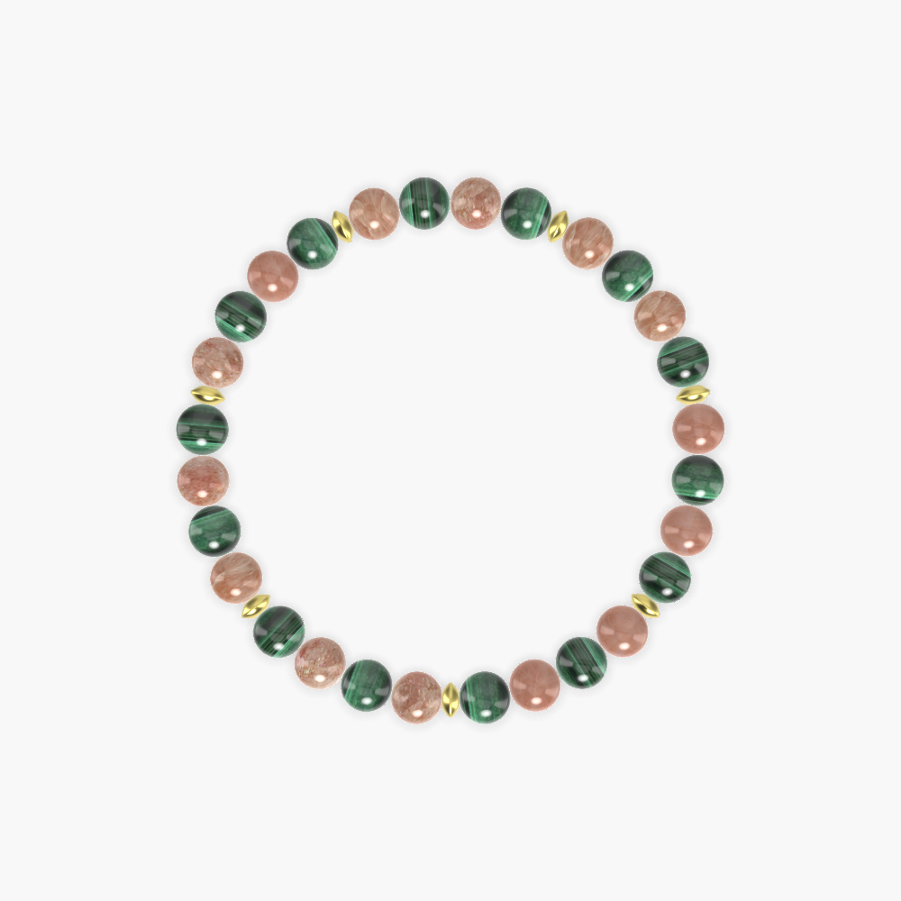 Malachite and Sunstone Bracelet