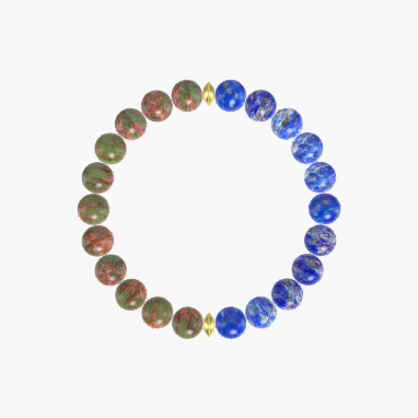 Lapis Lazuli and Unakite Bracelet