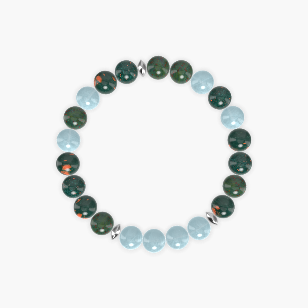 Bloodstone and Aquamarine Bracelet