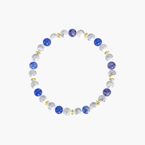 Howlite and Lapis Lazuli Bracelet