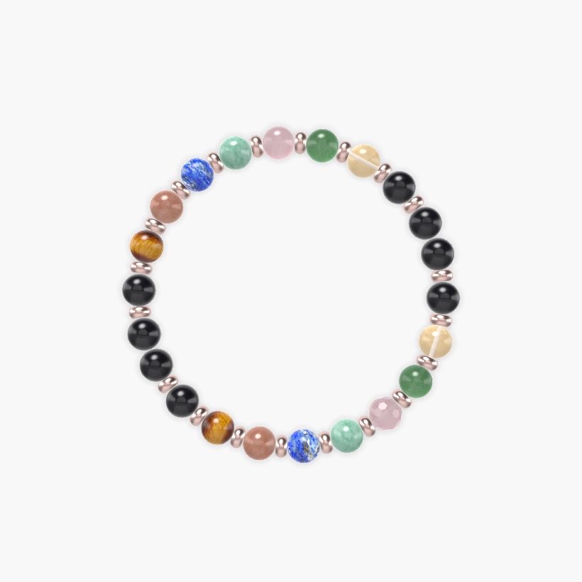 Black Onyx, Rose Quartz, Green Jade and more Gemstone Bracelet