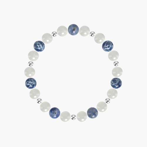 Moonstone and Sodalite Gemstone Bracelet