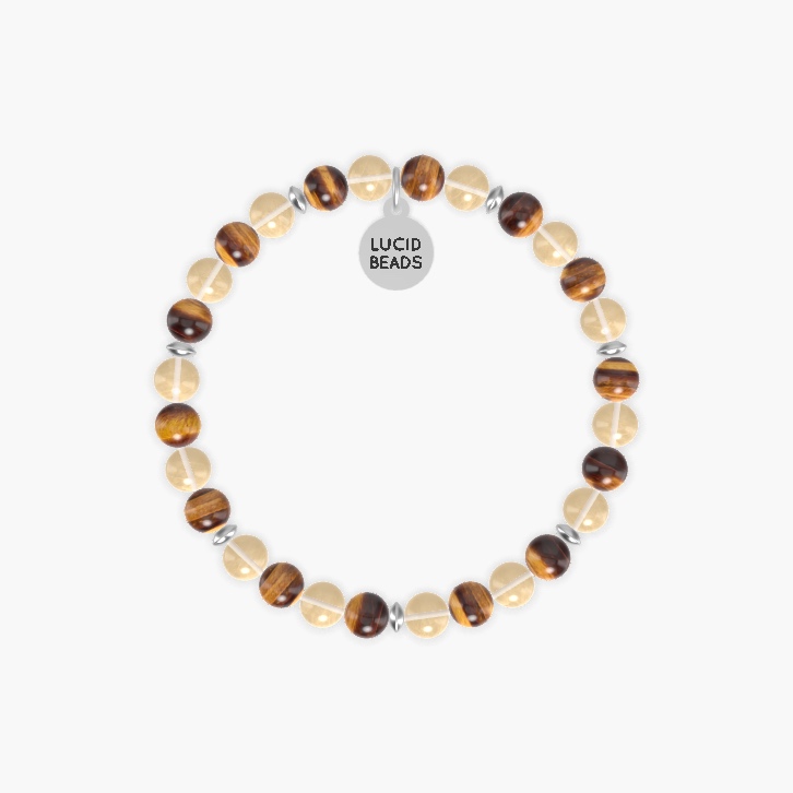Joyful Focus - Citrine and Tiger Eye Bracelet