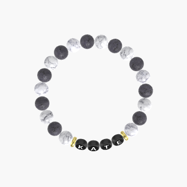 Howlite and Lava Rock Bracelet