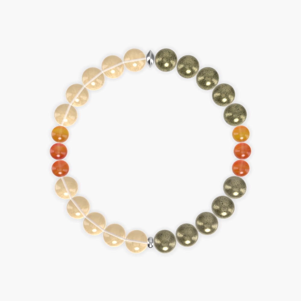 Pyrite, Citrine and Carnelian Bracelet