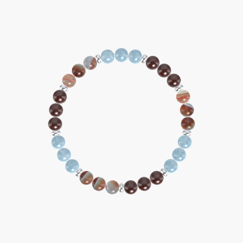 Garnet, Aquamarine and Sardonyx Bracelet