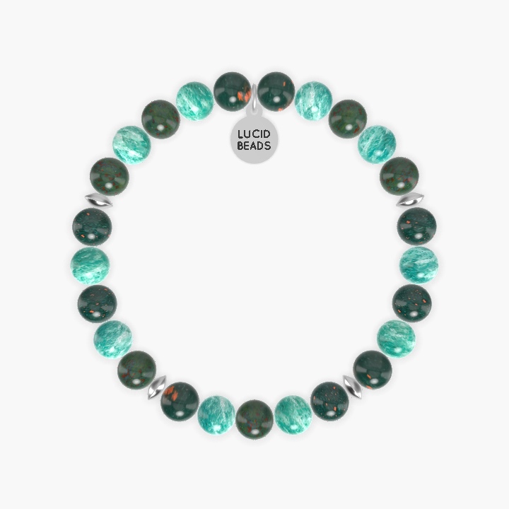 Bloodstone and Amazonite Bracelet
