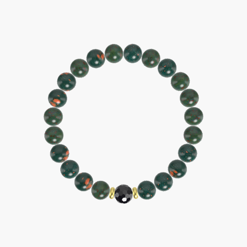 Bloodstone and Black Tourmaline Bracelet