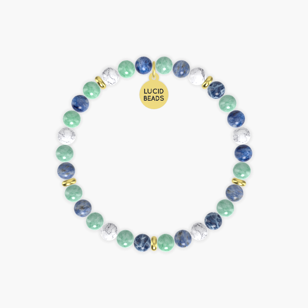 Green Jade, Sodalite and Howlite Bracelet