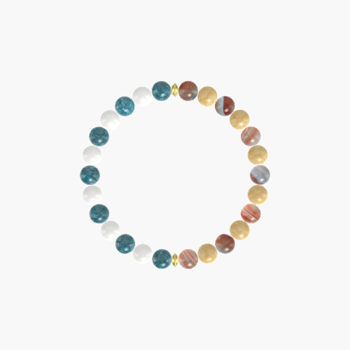 Sardonyx, Apatite, Yellow Jade and more Gemstone Bracelet